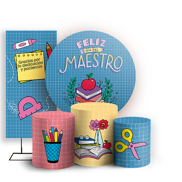 KIT Redondo Trio e Faixa - Dia del Maestro ES - Sublimado 3D