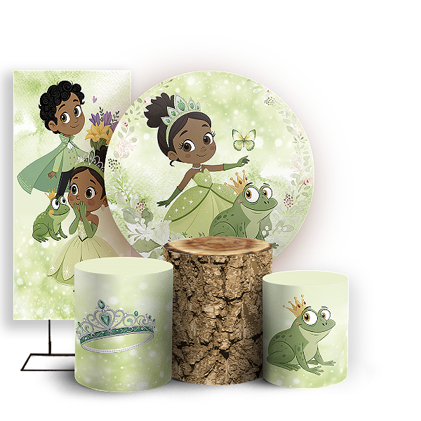 KIT Redondo Trio e Faixa - Princesa Tiana - Sublimado 3D