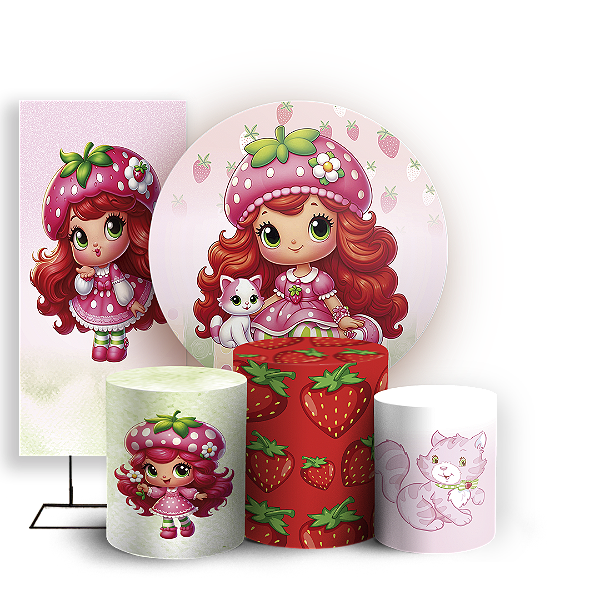 KIT Redondo Trio e Faixa - Moranguinho - Sublimado 3D