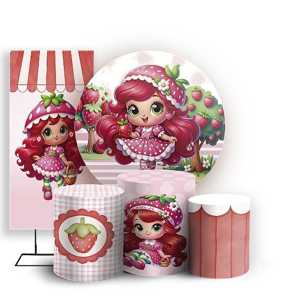 KIT Redondo Trio e Faixa - Moranguinho - Sublimado 3D