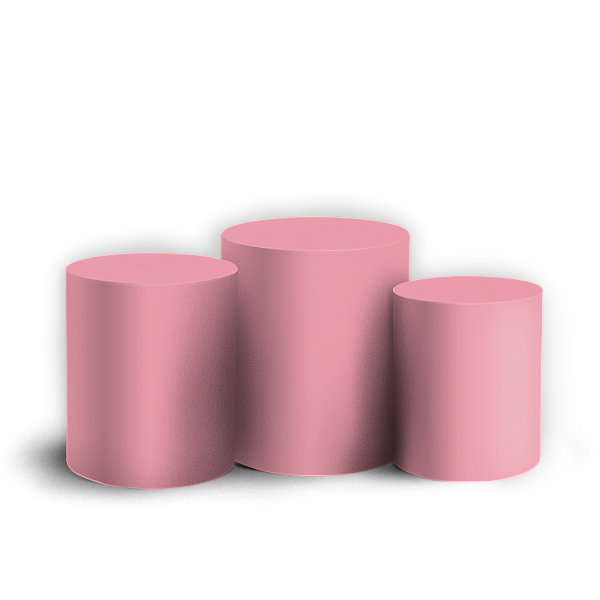 Trio Cilindro - Cor Lisa Rosa 11h 17v - Sublimado 3D