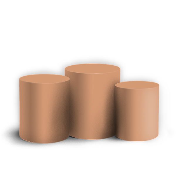 Trio Cilindro - Cor Lisa Marrom 13h 8v - Sublimado 3D