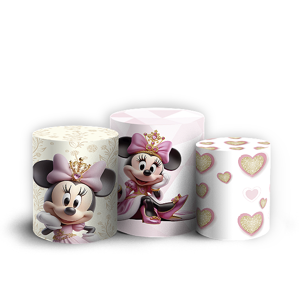 Capas Trio Cilindro Sublimado Vest Facil - Minnie