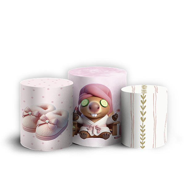 Capas Trio Cilindro Sublimado Vest Facil - Capivara