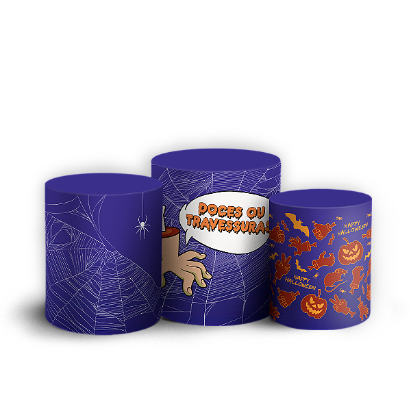 Trio Cilindro - Dia das Bruxas Halloween - Sublimado 3D