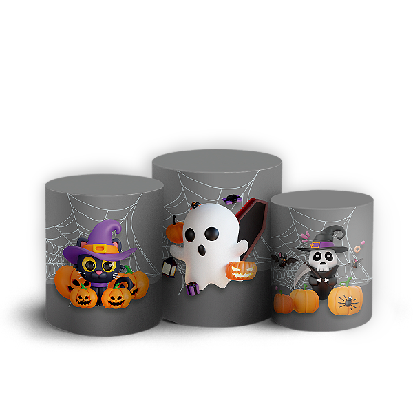 Trio Cilindro - Dia das Bruxas Halloween - Sublimado 3D