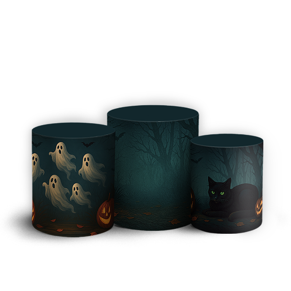 Trio Cilindro - Dia Das Bruxas Halloween - Sublimado 3D
