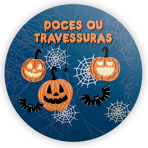 Painel Redondo - Dia das Bruxas Halloween - Sublimado 3D