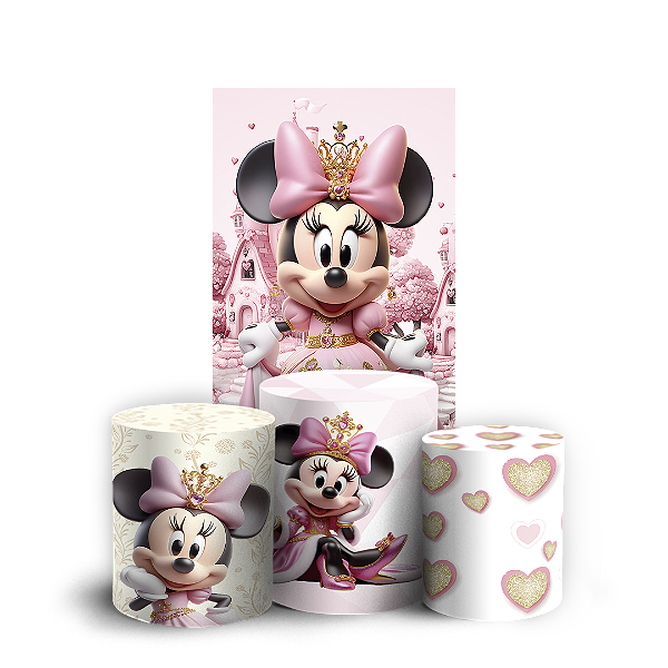 Capas Faixa Lateral e Trio Cilindro Sublimado Vest Facil - Minnie