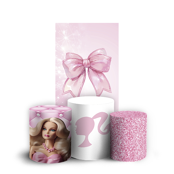 Capas Faixa Lateral e Trio Cilindro Sublimado Vest Facil - Barbie
