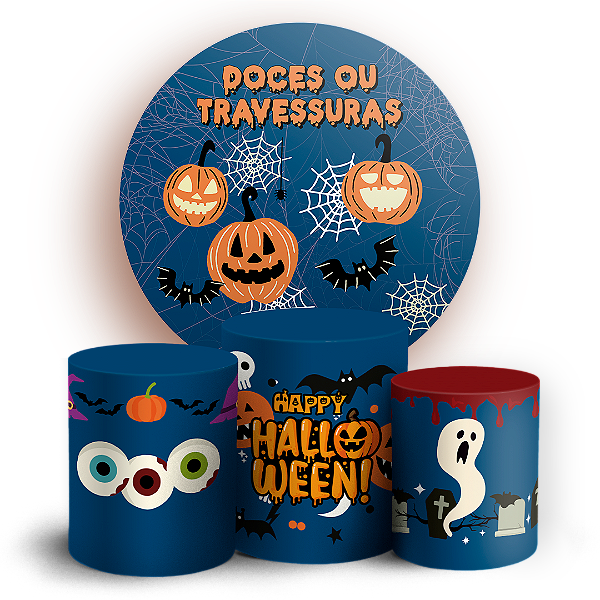 KIT Redondo e Trio - Dia das Bruxas Halloween - Sublimado 3D