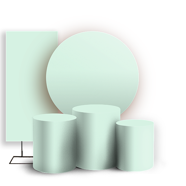 Capas Painel Redondo Trio Cilindro e Faixa Lateral Sublimado - Cor Lisa Verde 1h 34v