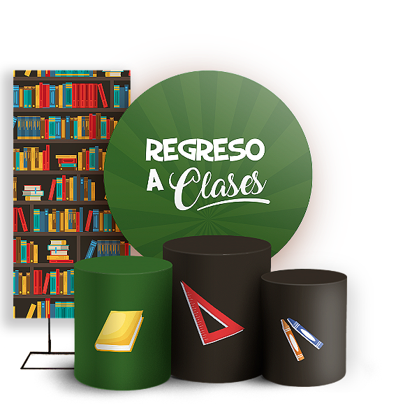 KIT Redondo Trio e Faixa - Regreso a Clases ES - Sublimado 3D