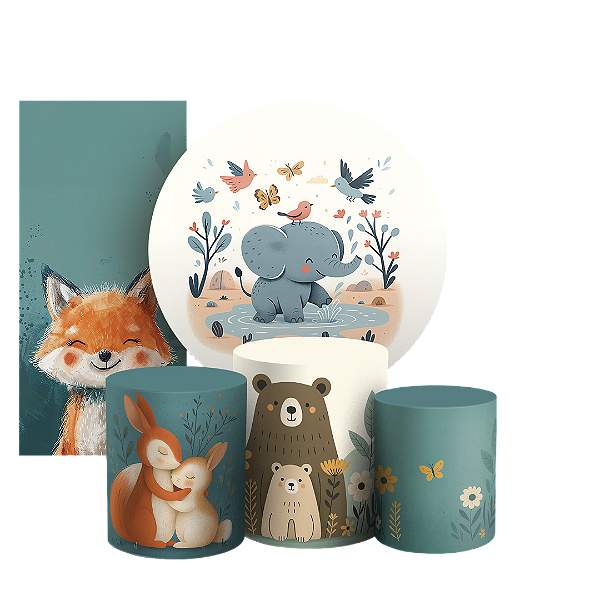 KIT Redondo Trio e Faixa - Safari - Sublimado 3D