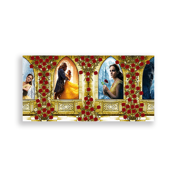 Painel Retangular - A Bela E A Fera - Sublimado 3D