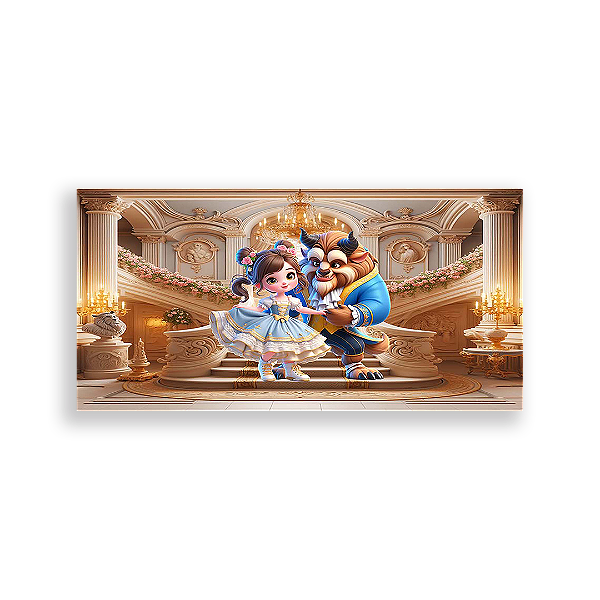 Painel Retangular - Bela E A Fera - Sublimado 3D