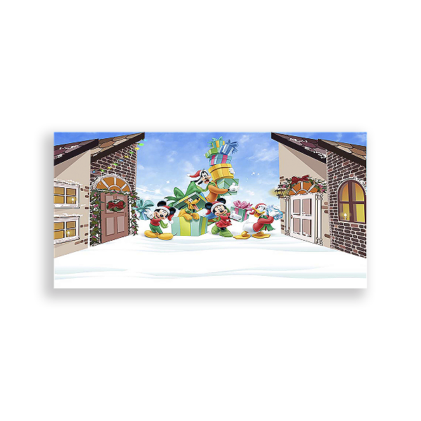 Painel Retangular - Disney Natal - Sublimado 3D
