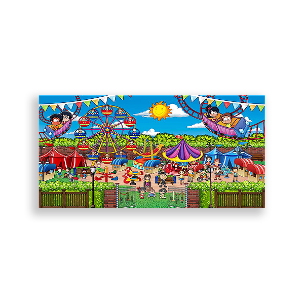 Painel Retangular - Parque De Diversões - Sublimado 3D