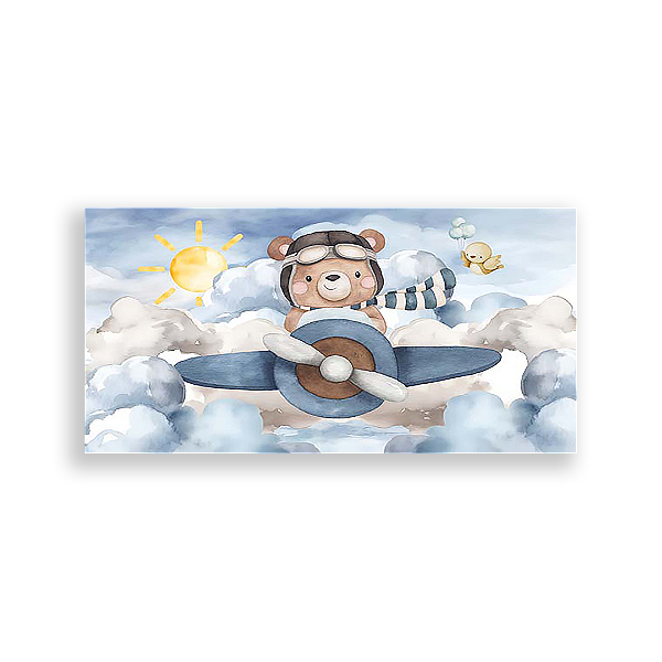 Painel Retangular - Ursinho Aviador - Sublimado 3D