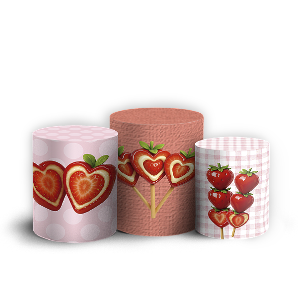 Trio Cilindro - Morango Do Amor - Sublimado 3D