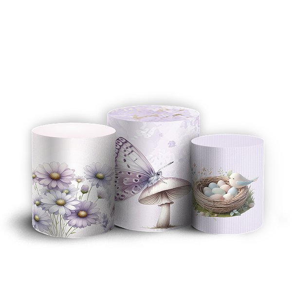 Trio Cilindro - Jardim - Sublimado 3D