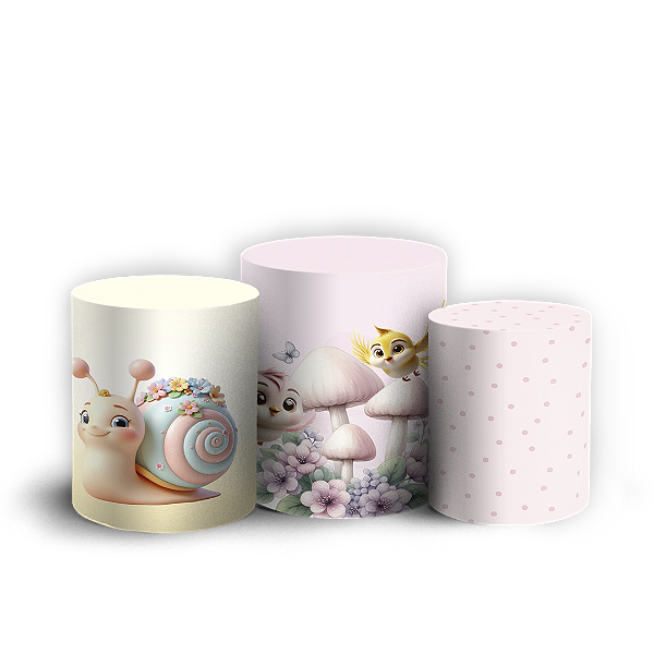 Trio Cilindro - Jardim - Sublimado 3D