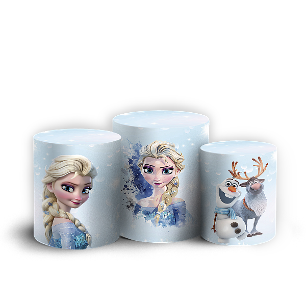Capas Trio Cilindro Sublimado Vest Facil - Frozen