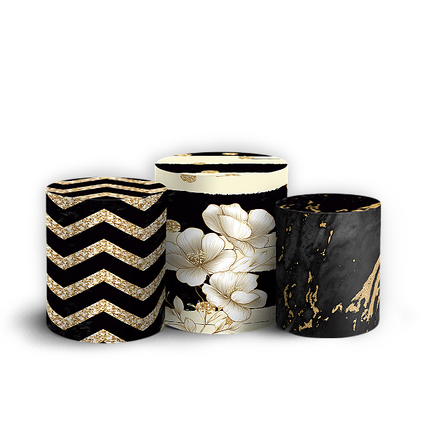 Trio Cilindro - Floral - Sublimado 3D