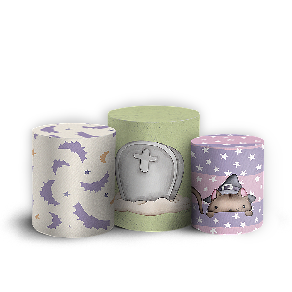 Trio Cilindro - Dia Das Bruxas Halloween - Sublimado 3D