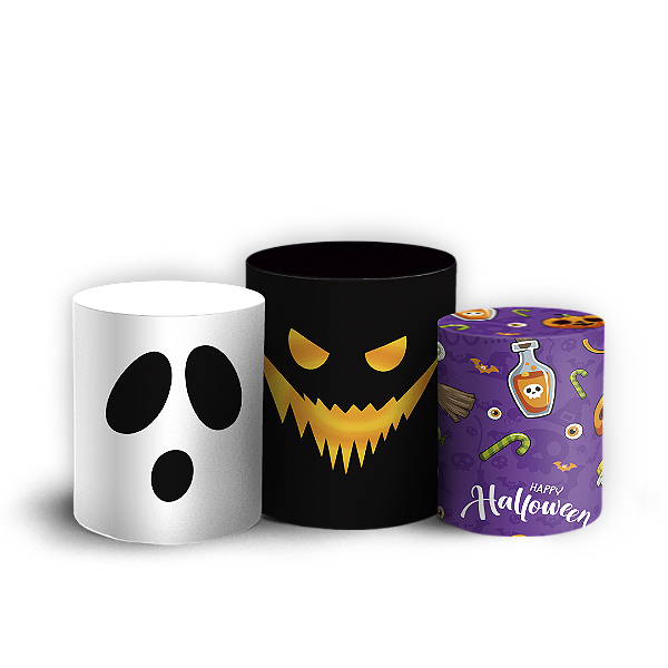 Trio Cilindro - Dia Das Bruxas Halloween - Sublimado 3D