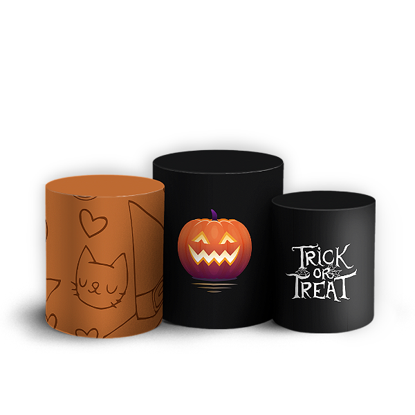 Trio Cilindro - Dia das Bruxas Halloween - Sublimado 3D