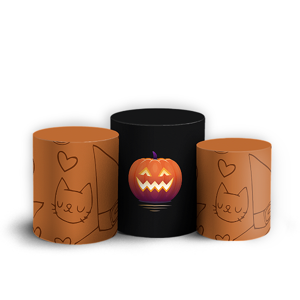 Trio Cilindro - Dia das Bruxas Halloween - Sublimado 3D