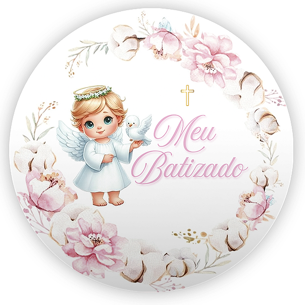 Painel Redondo - Batizado - Sublimado 3D