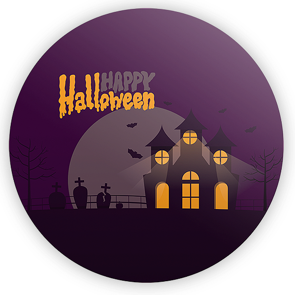 Painel Redondo - Dia das Bruxas Halloween - Sublimado 3D