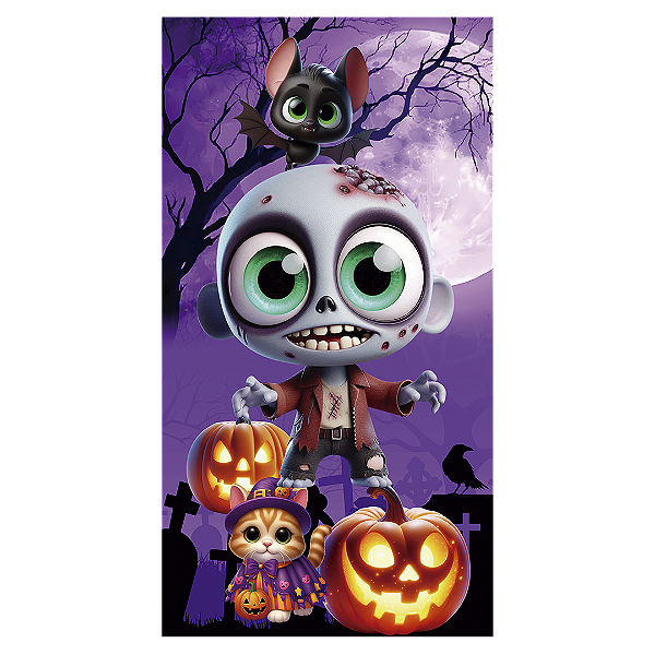 Faixa Lateral - Dia Das Bruxas Halloween - Sublimado 3D