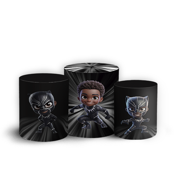 Capas Trio Cilindro Sublimado Vest Facil - Pantera Negra