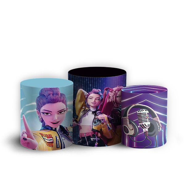 Capas Trio Cilindro Sublimado Vest Facil - Guerreiras do K-Pop