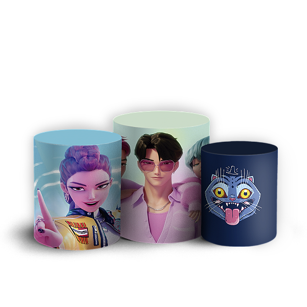 Capas Trio Cilindro Sublimado Vest Facil - Guerreiras do K-Pop