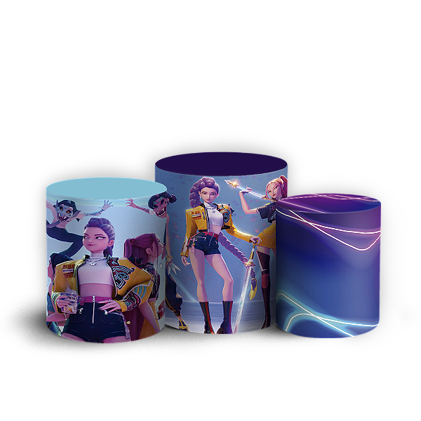 Capas Trio Cilindro Sublimado Vest Facil - Guerreiras do K-Pop