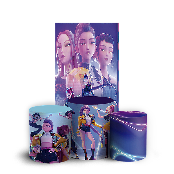 Capas Faixa Lateral e Trio Cilindro Sublimado Vest Facil - Guerreiras do K-Pop
