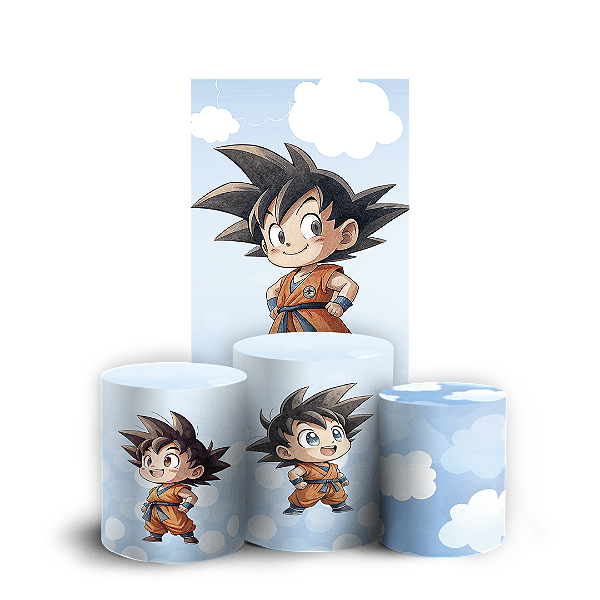 Capas Faixa Lateral e Trio Cilindro Sublimado Vest Facil - Dragon Ball