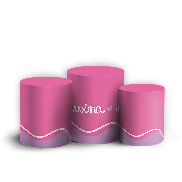 Capas Trio Cilindro Sublimado Vest Facil - Outubro Rosa