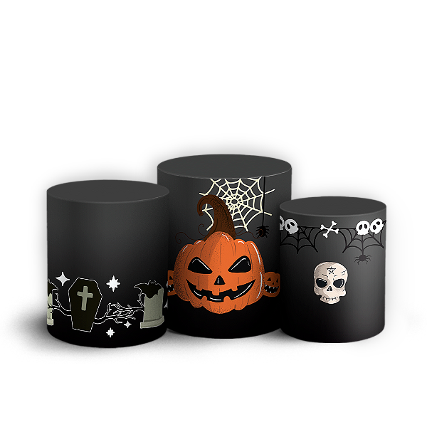 Capas Trio Cilindro Sublimado Vest Facil - Dia das Bruxas Halloween