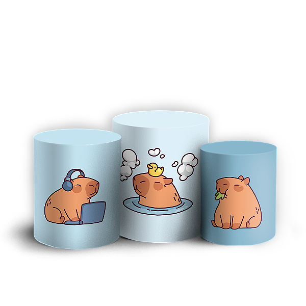 Capas Trio Cilindro Sublimado Vest Facil - Capivara