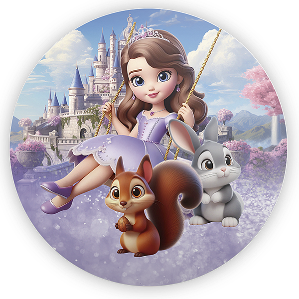 Capa Painel Redondo Sublimado - Princesa Sofia