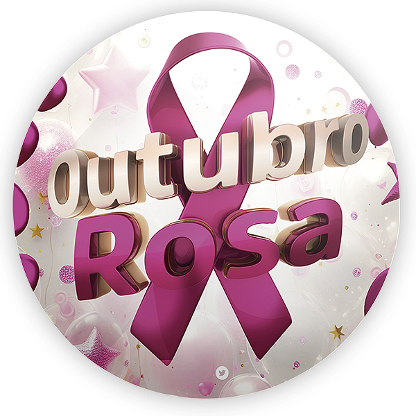 Capa Painel Redondo Sublimado - Outubro Rosa