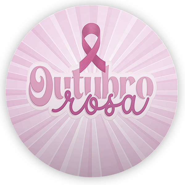 Capa Painel Redondo Sublimado - Outubro Rosa