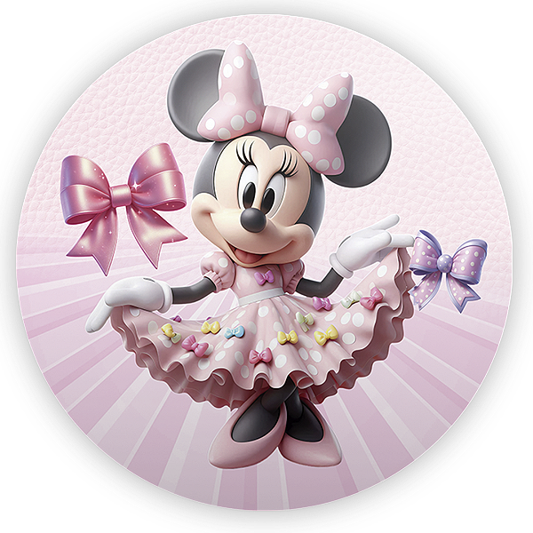 Painel Redondo - Minnie Rosa - Sublimado 3D