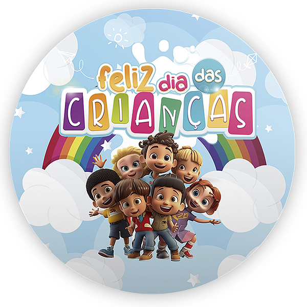 Capa Painel Redondo Sublimado - Dia Das Crianças