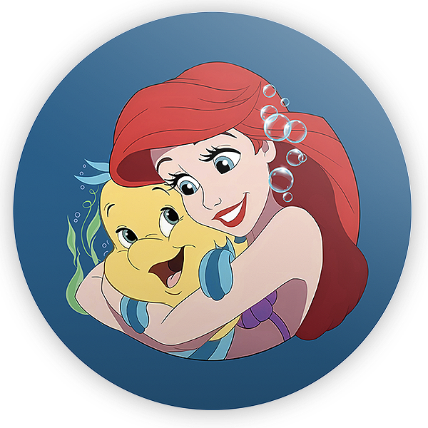 Capa Painel Redondo Sublimado - Princesa Ariel Pequena Sereia